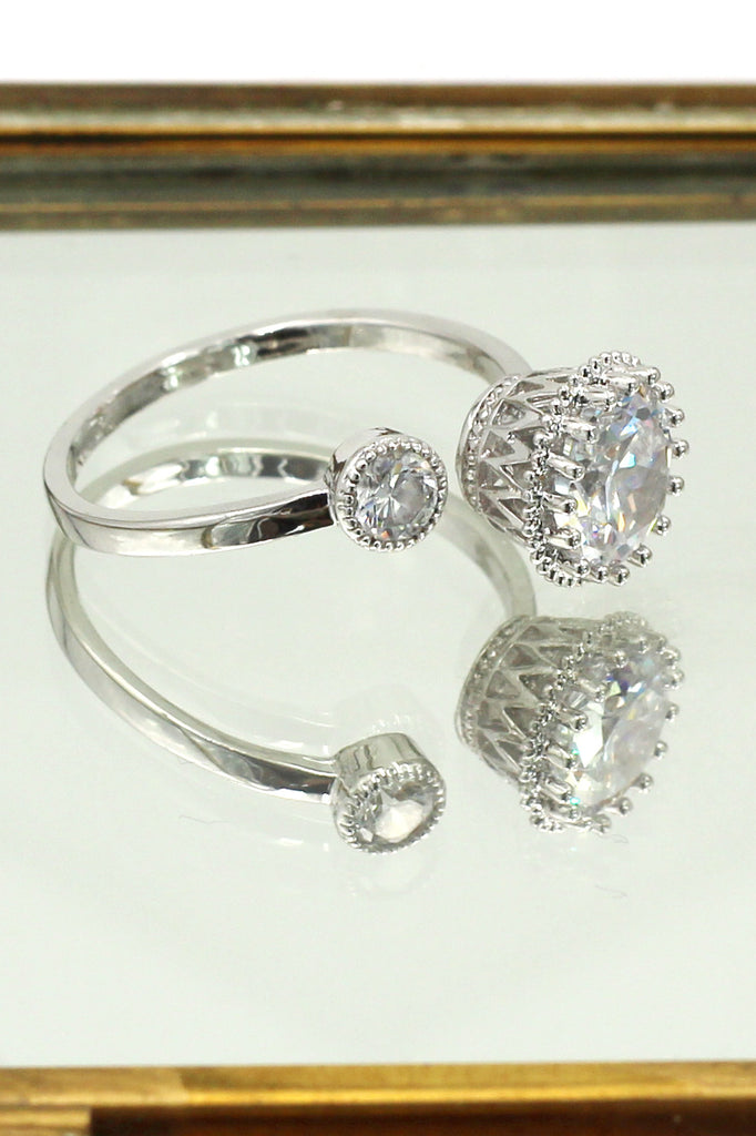 lovely silver mesh crystal ring