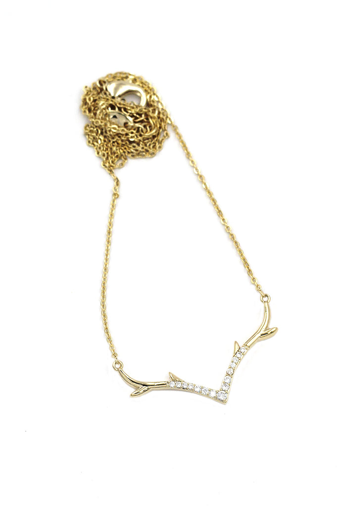 fashion antler crystal necklace