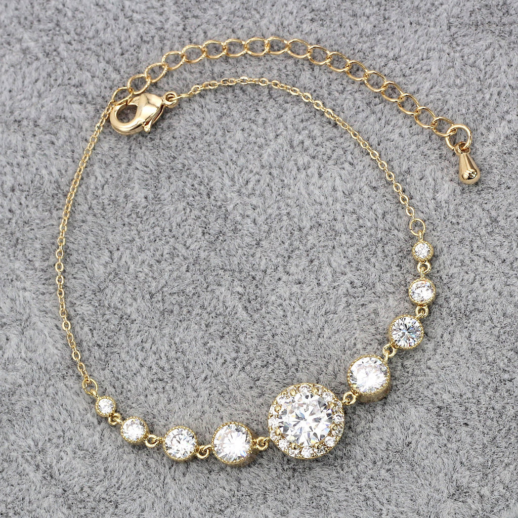 Elegant Crystal Bracelet Earrings Set