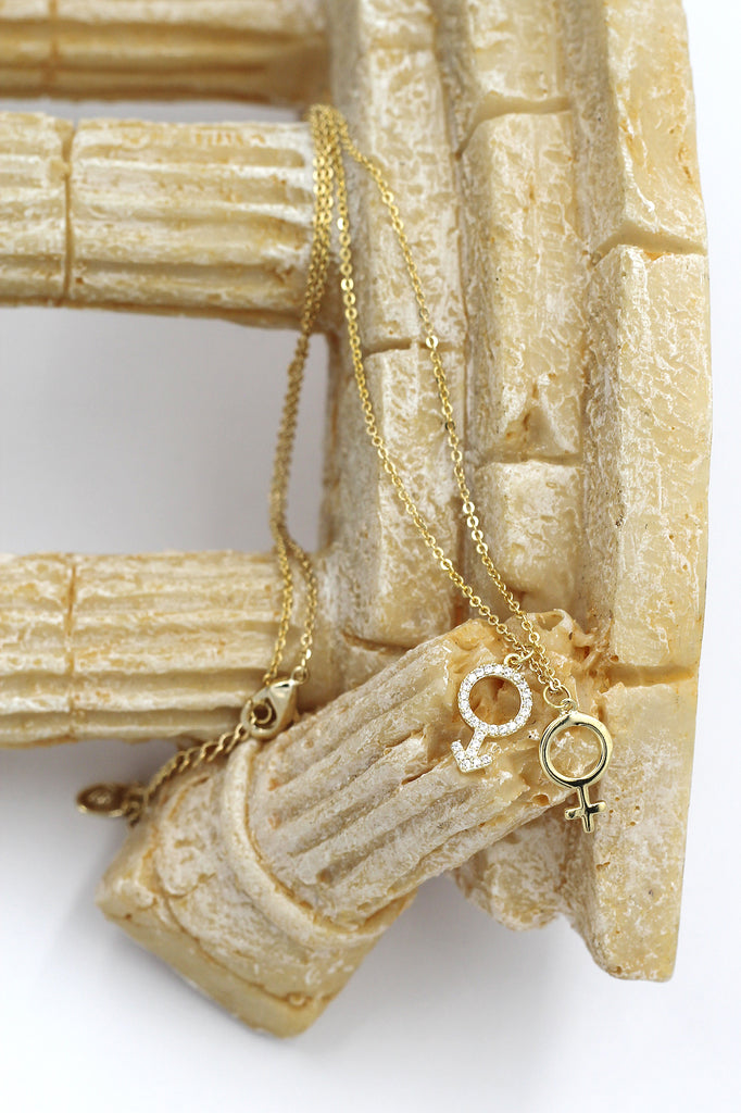 simple symbol crystal necklace