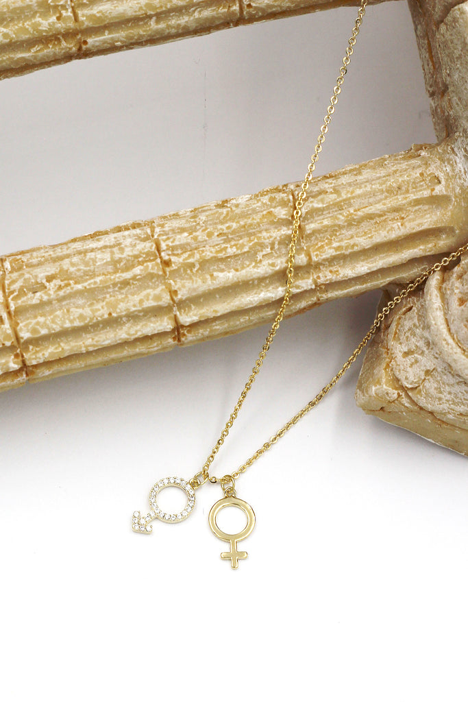 simple symbol crystal necklace