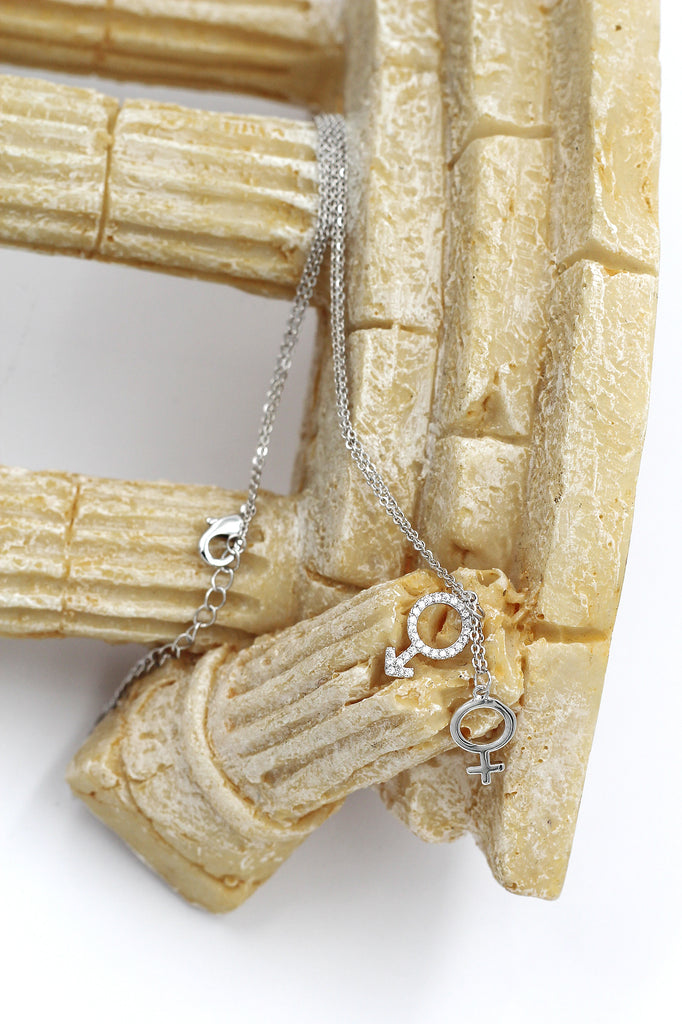 simple symbol crystal necklace