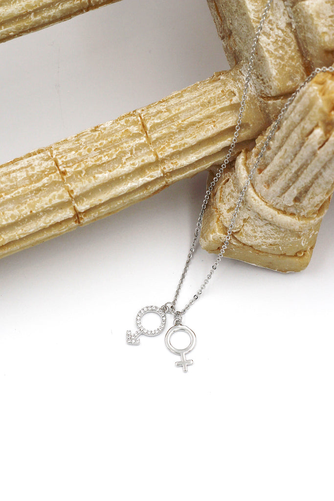 simple symbol crystal necklace