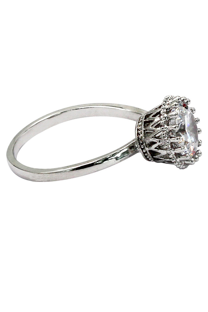 lovely silver mesh crystal ring
