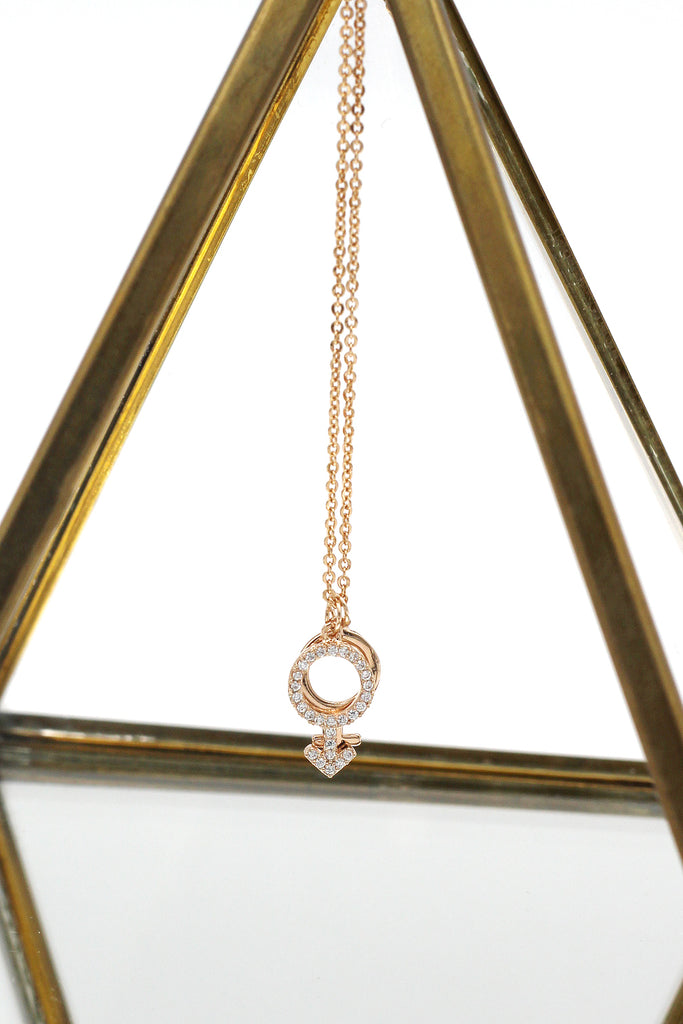 simple symbol crystal necklace