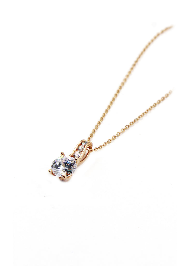 elegant rose gold crystal necklace