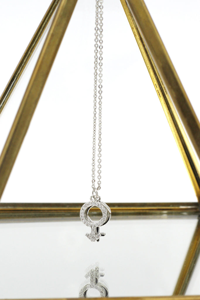 simple symbol crystal necklace
