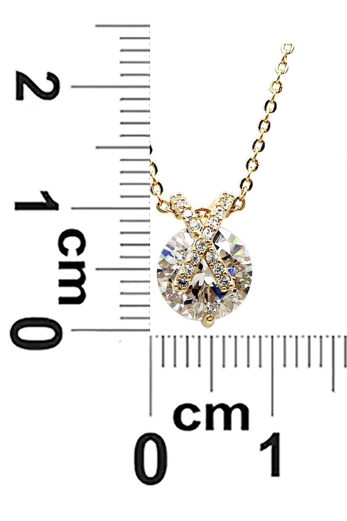 fashion mini X front crystal necklace