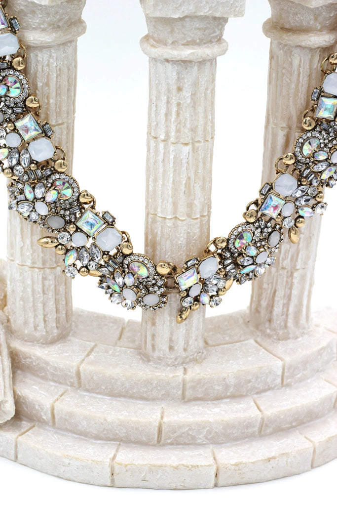 vintage crystal necklace earring set