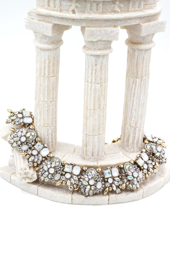 vintage crystal necklace earring set