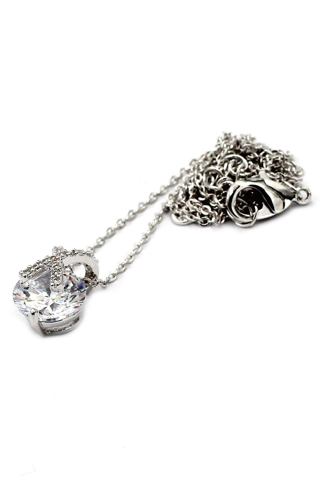 zircon crystal pendant necklace ring set
