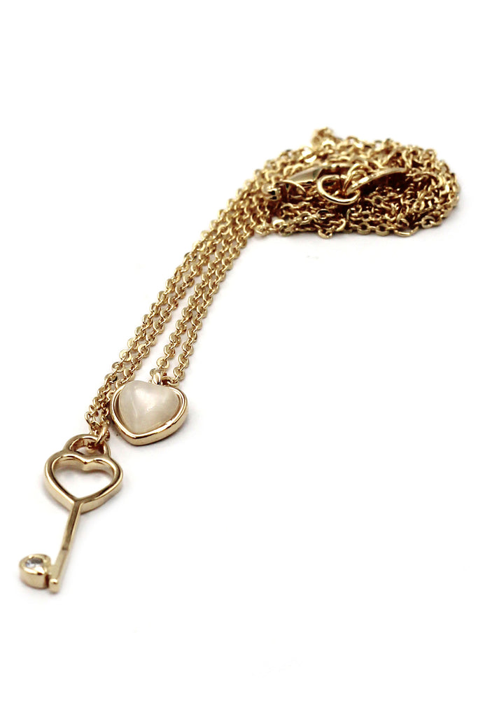 duplexes lovely heart key necklace