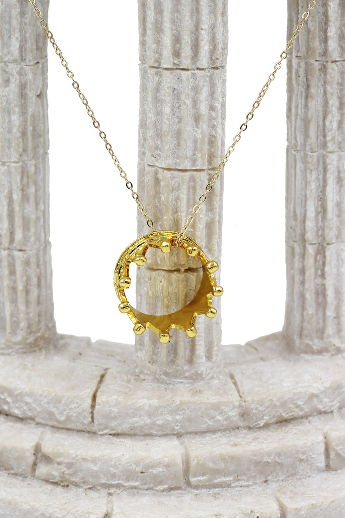 fashion big crown pendant necklace