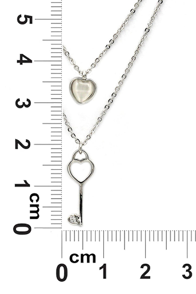 duplexes lovely heart key necklace