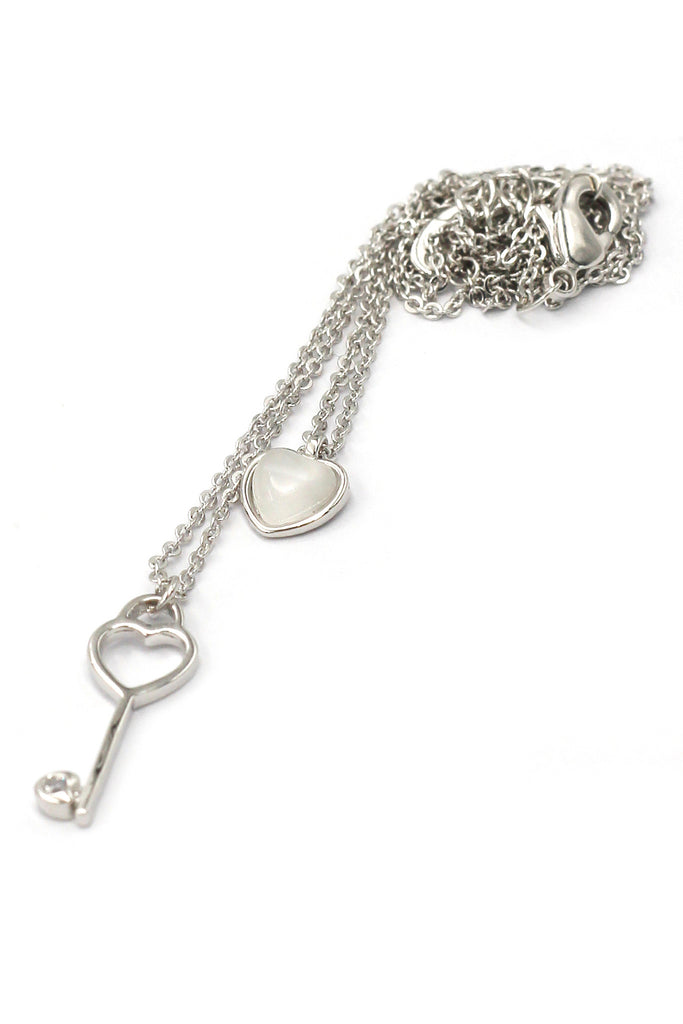 duplexes lovely heart key necklace