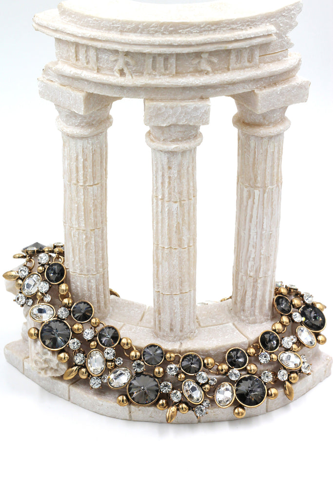 elegant full crystal necklace earrings set
