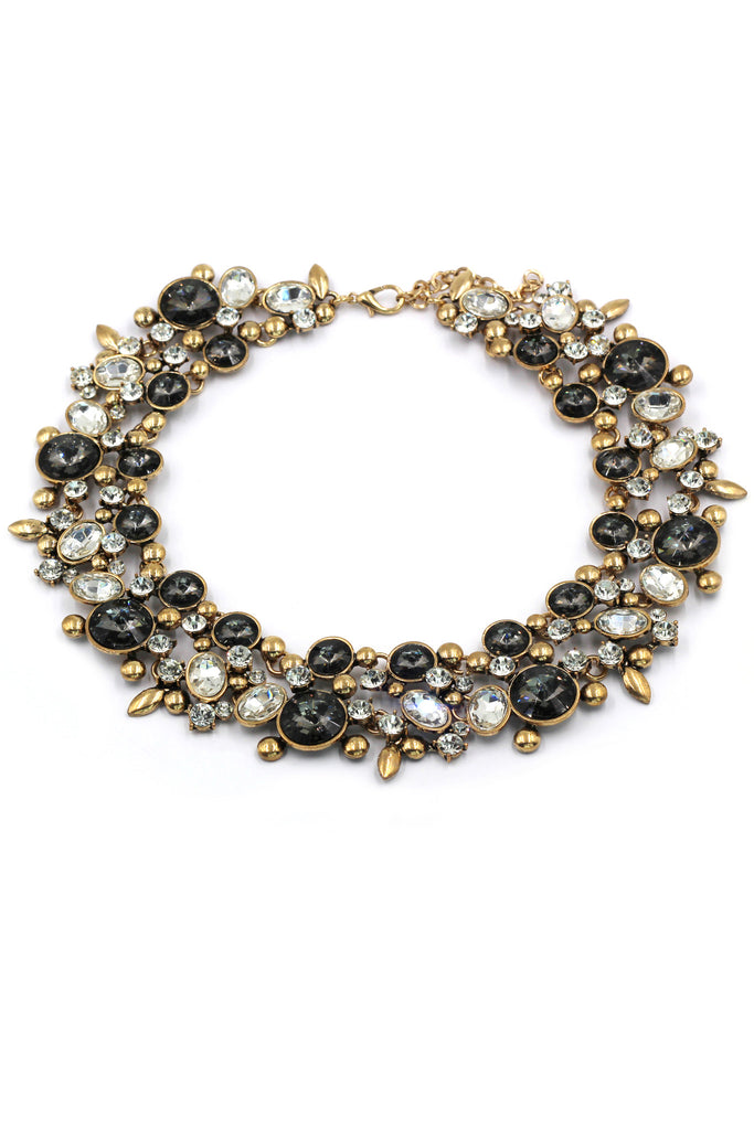 elegant full crystal necklace earrings set