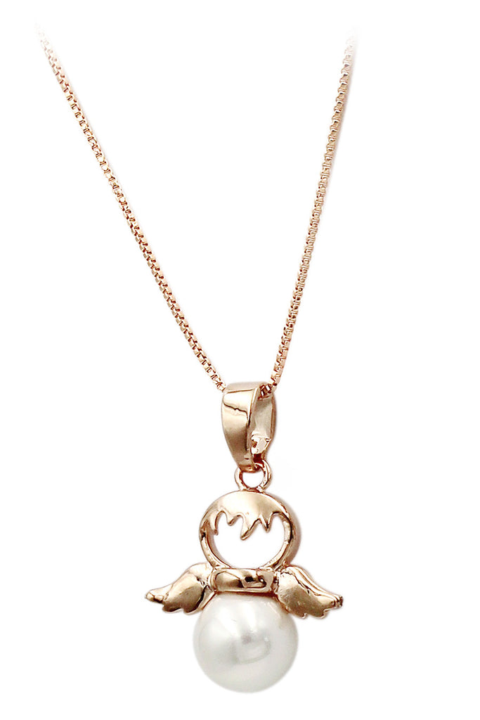 lovely pearl angel necklace