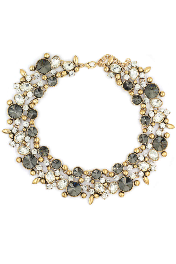 elegant full crystal necklace earrings set