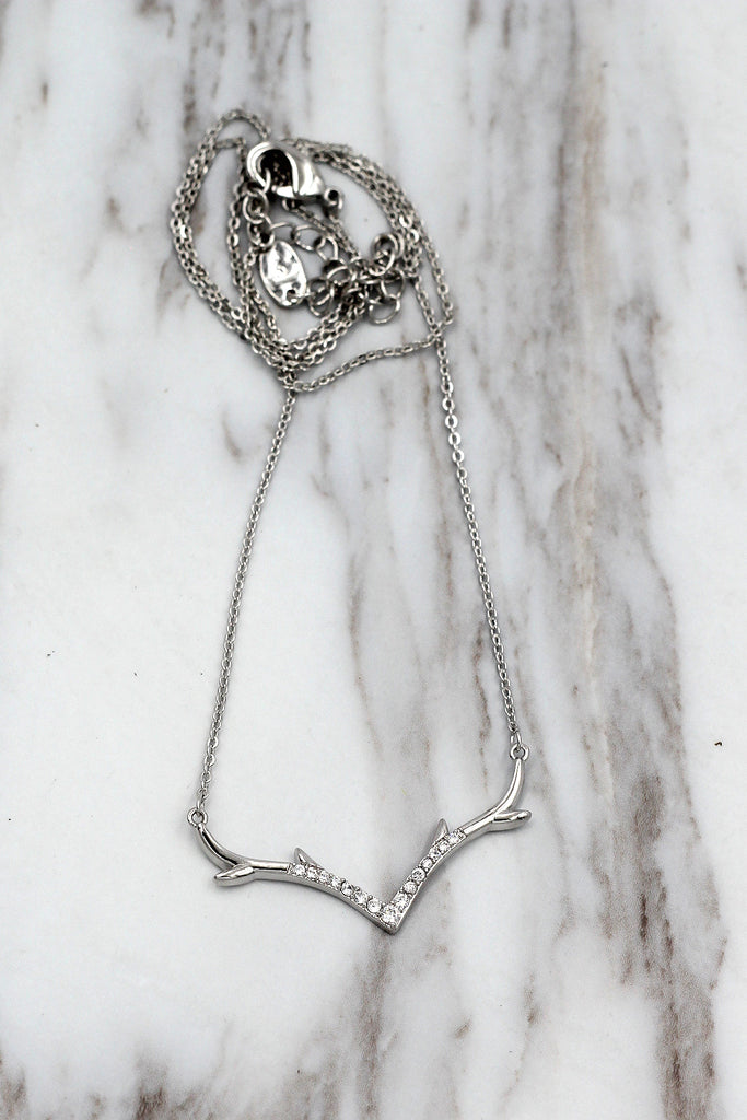 fashion antler crystal necklace