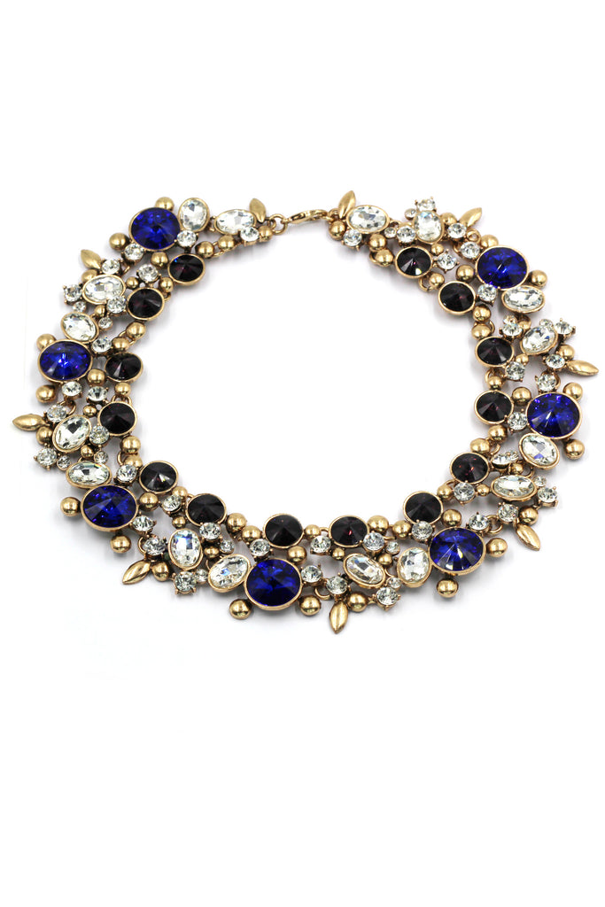 elegant full crystal necklace earrings set