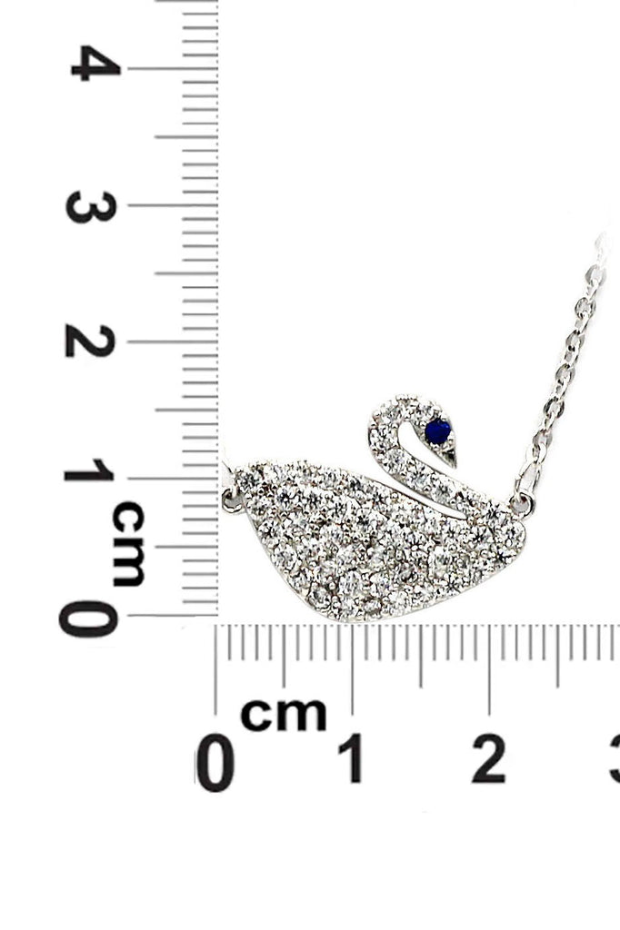 delicate blue eyes crystal swan necklace long earrings set