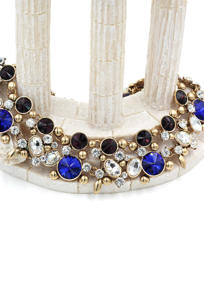 elegant full colorful crystal necklace