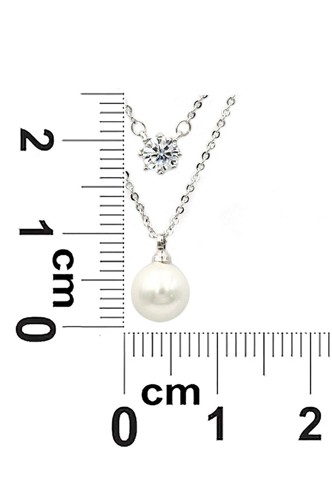 delicate double strand pearl necklace ring set