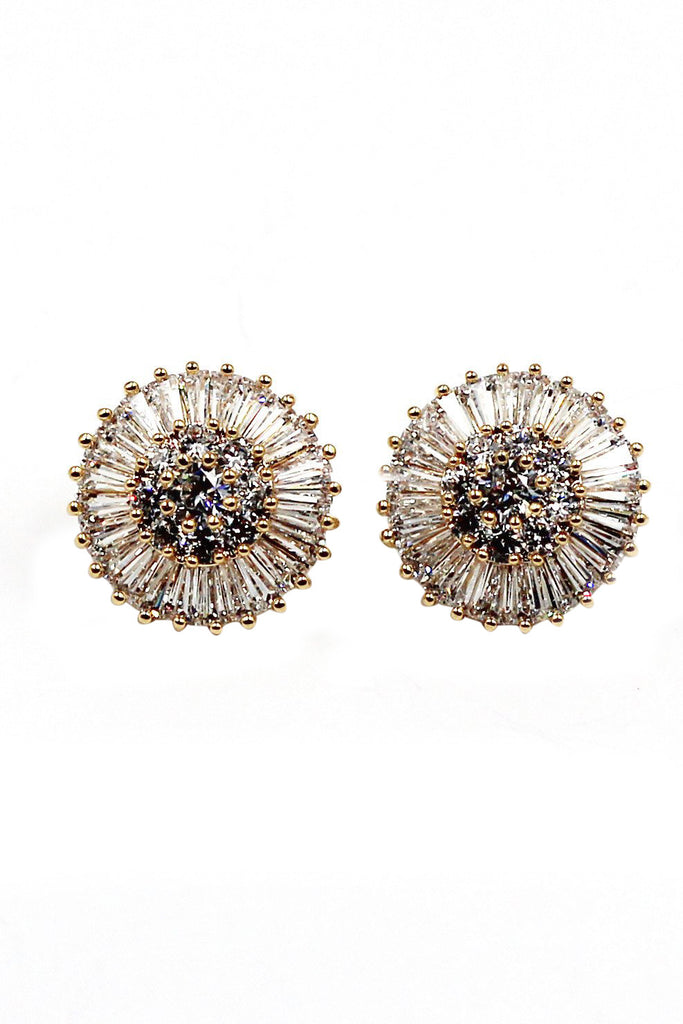 fashion clear crystal gold earrings