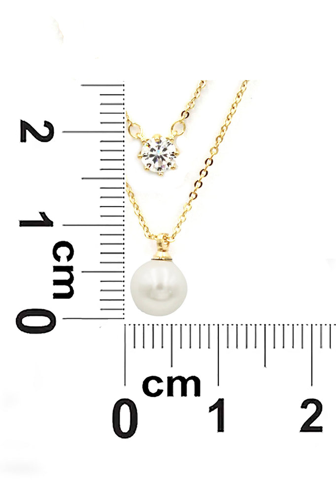 exquisite double-chain crystal pearl necklace