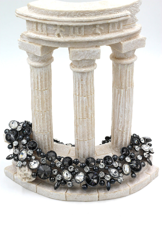 elegant full crystal necklace earrings set