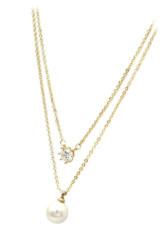 small daisy crystal pearl earring necklace set