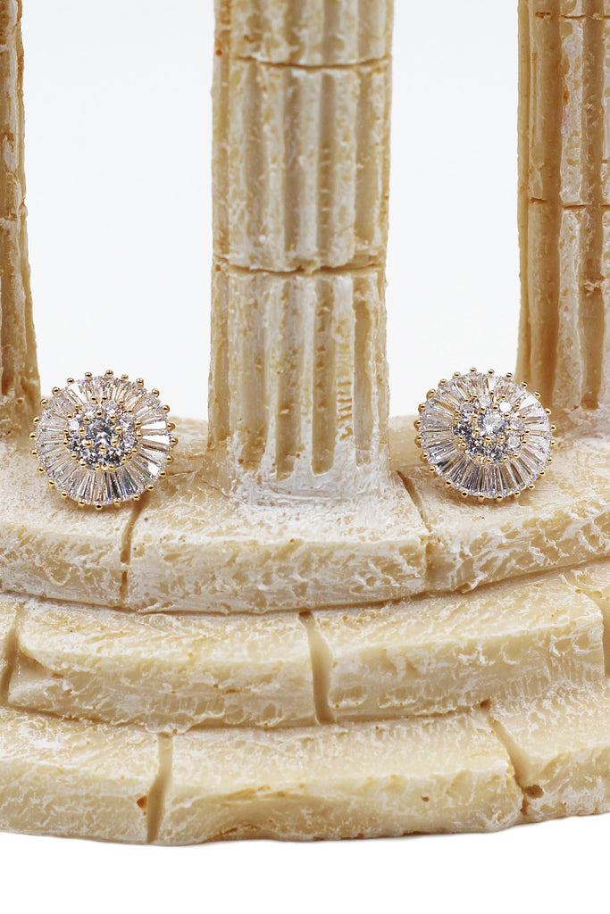 fashion clear crystal gold earrings