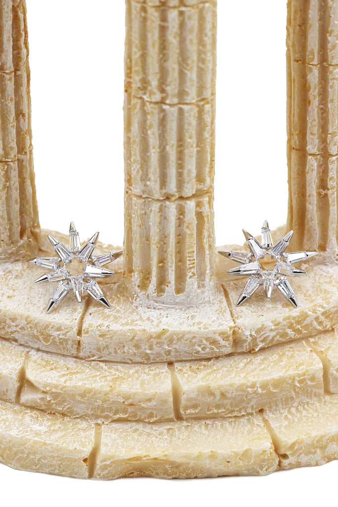 Fashion crystal star claws silver necklace earrings set
