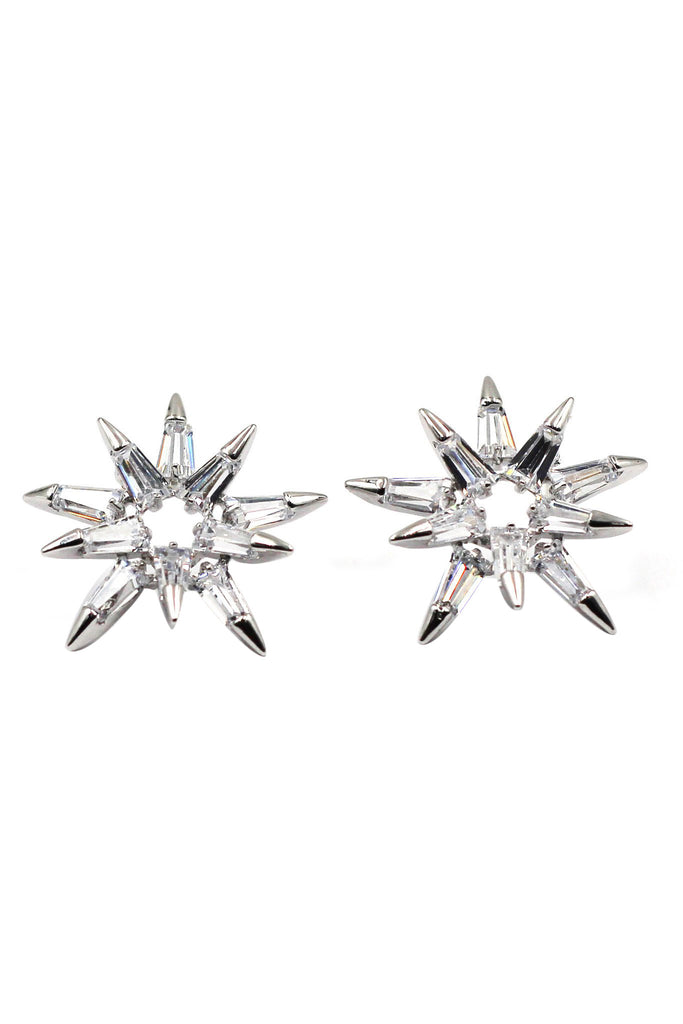 fashion picks crystal silver earrings