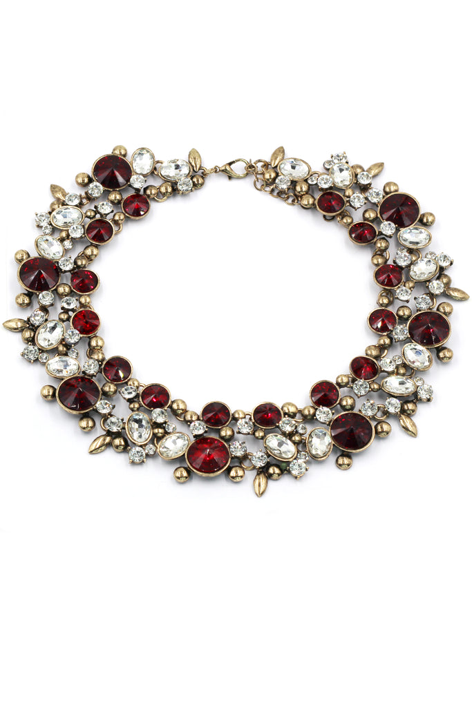 elegant full colorful crystal necklace