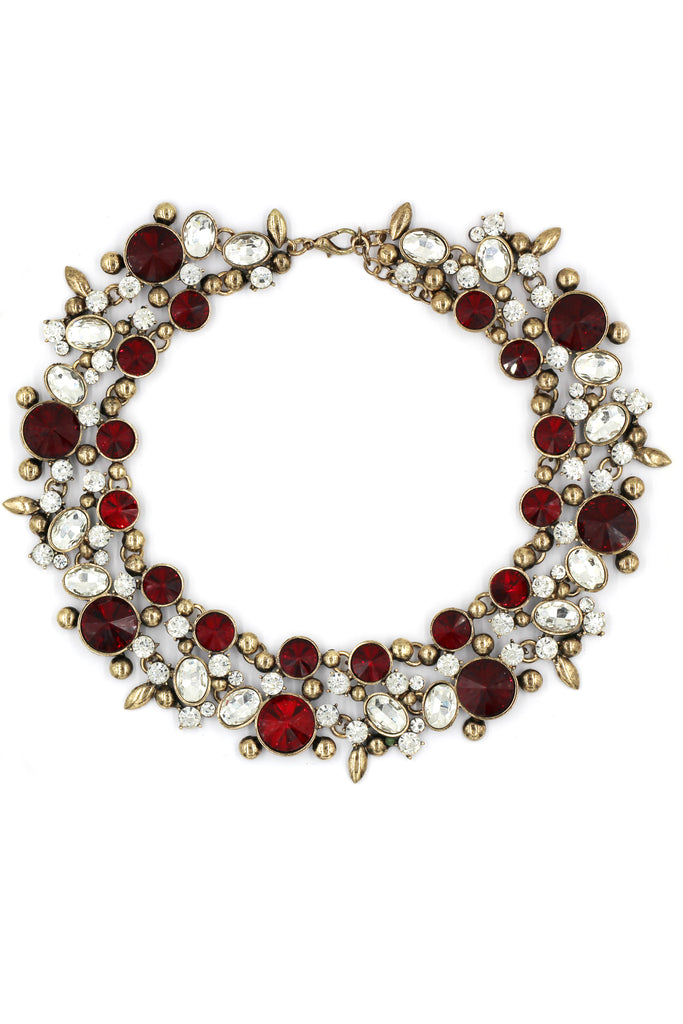 elegant full colorful crystal necklace