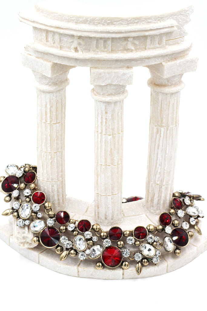 elegant full crystal necklace earrings set
