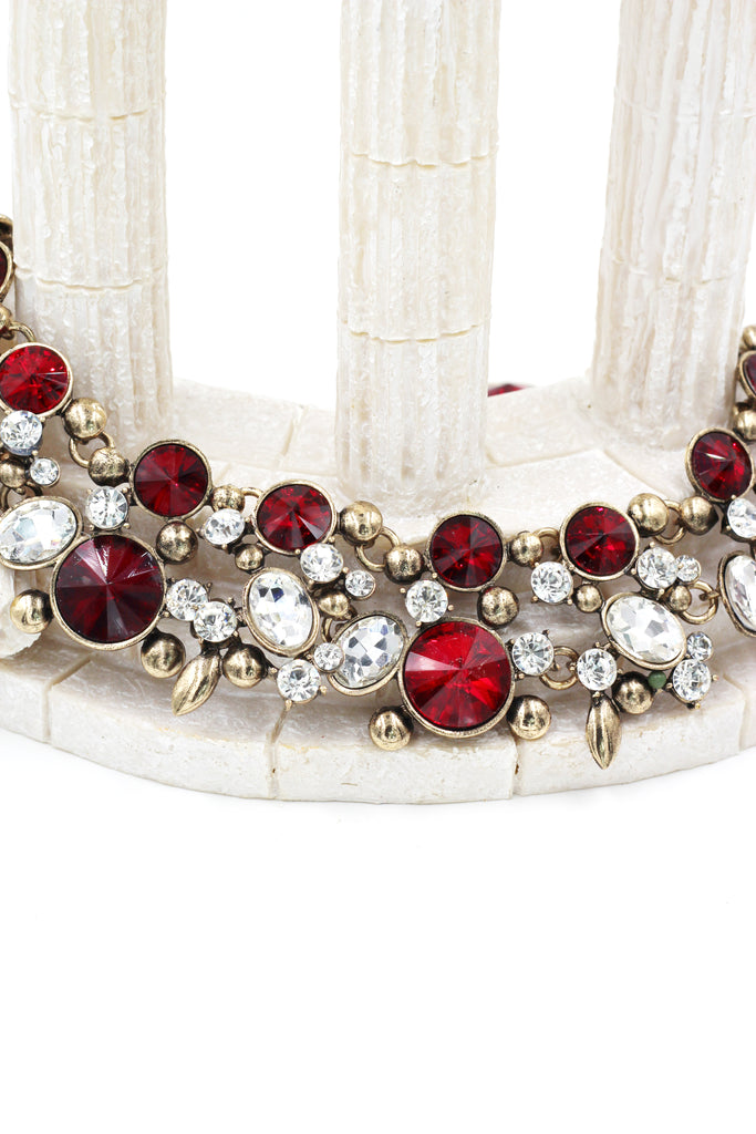 elegant full crystal necklace earrings set
