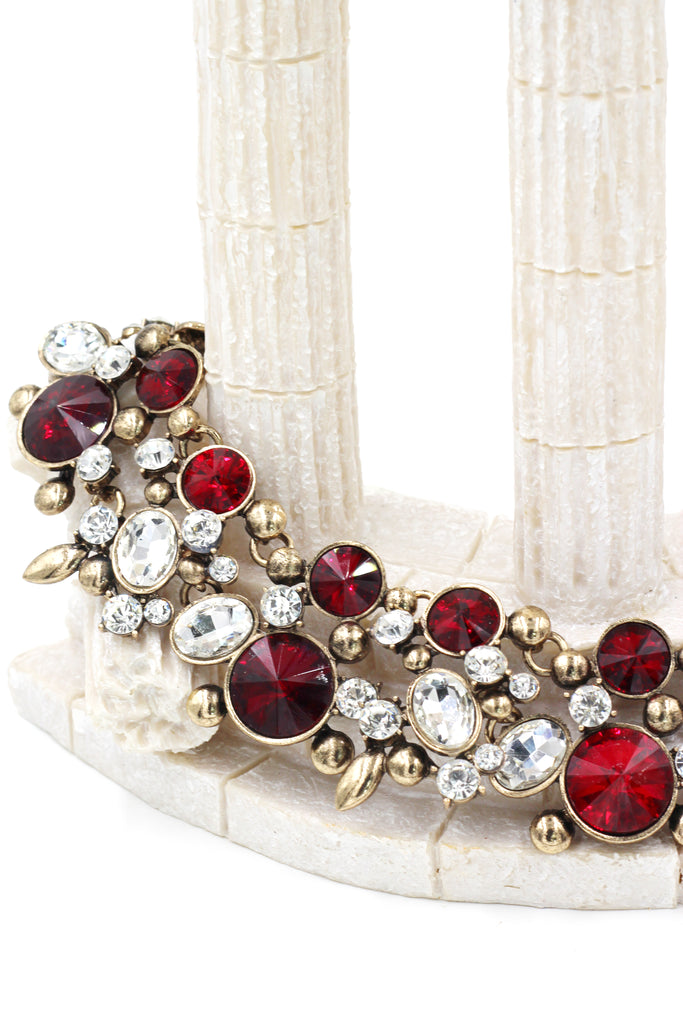 elegant full crystal necklace earrings set