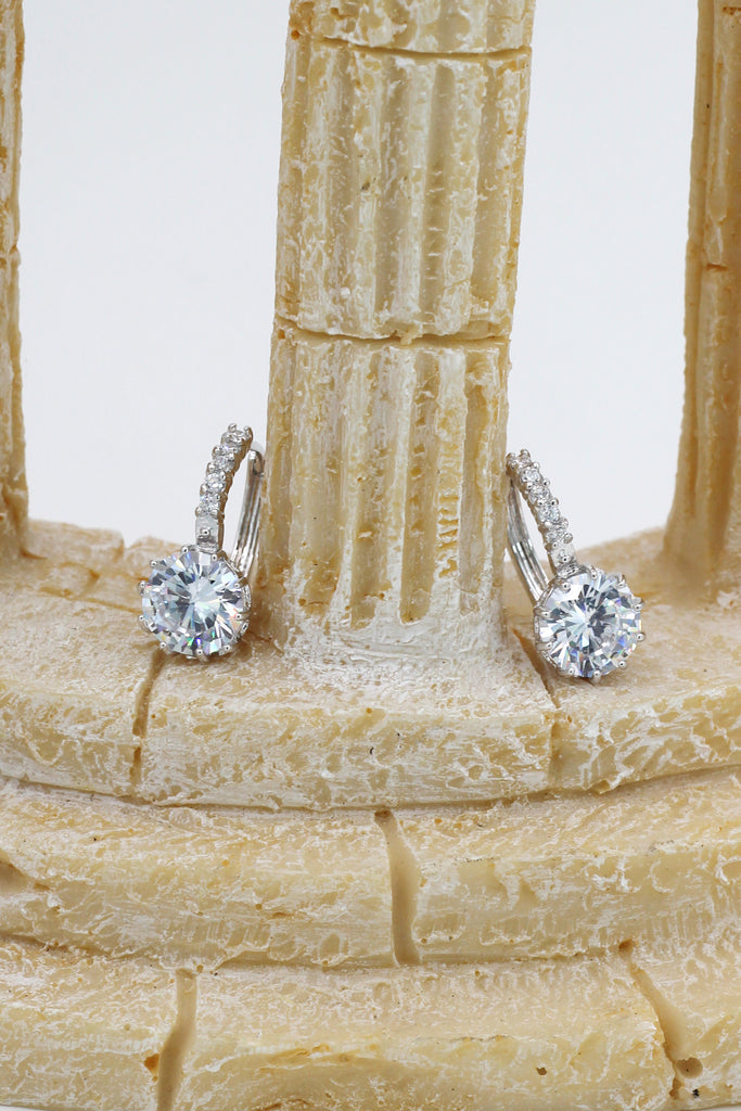 noble silver diamond earrings
