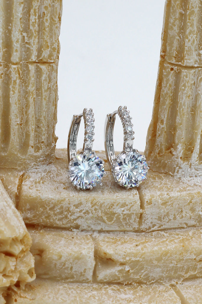 noble silver diamond earrings