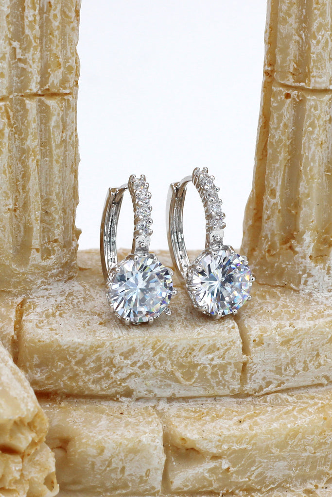 noble silver diamond earrings