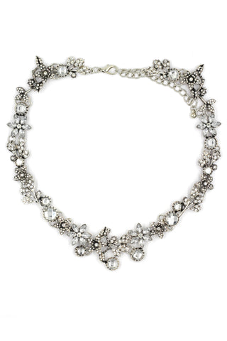 fashion big gray crystal necklace