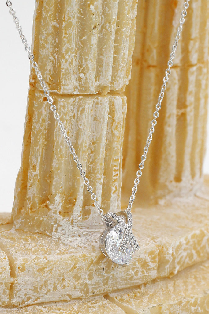Inlaid zircon necklace ring set