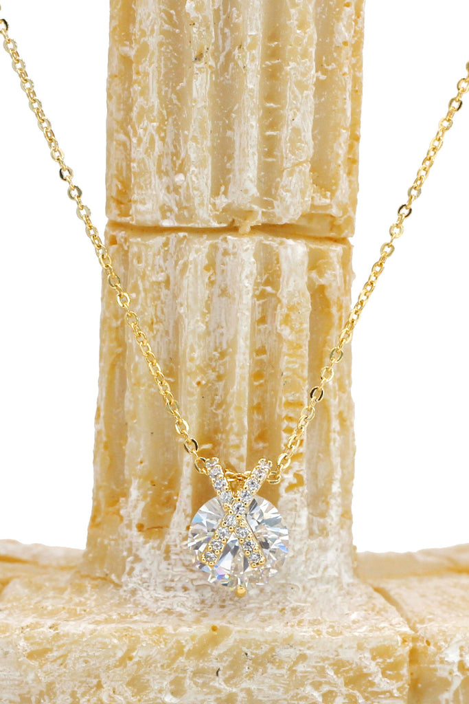 fashion mini X front crystal necklace