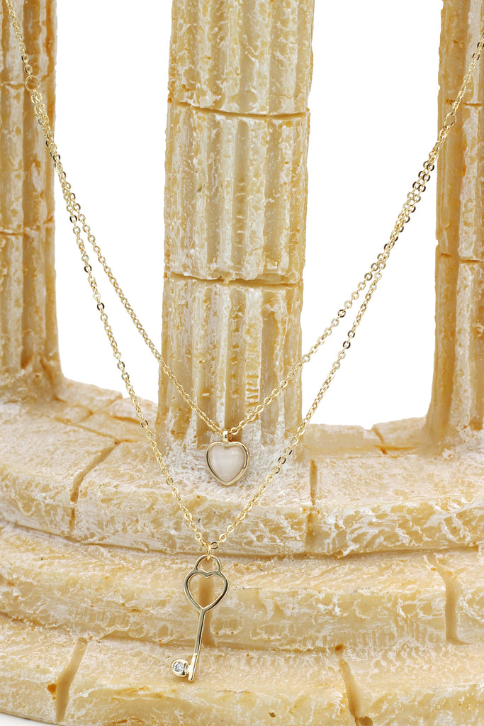 duplexes lovely heart key necklace