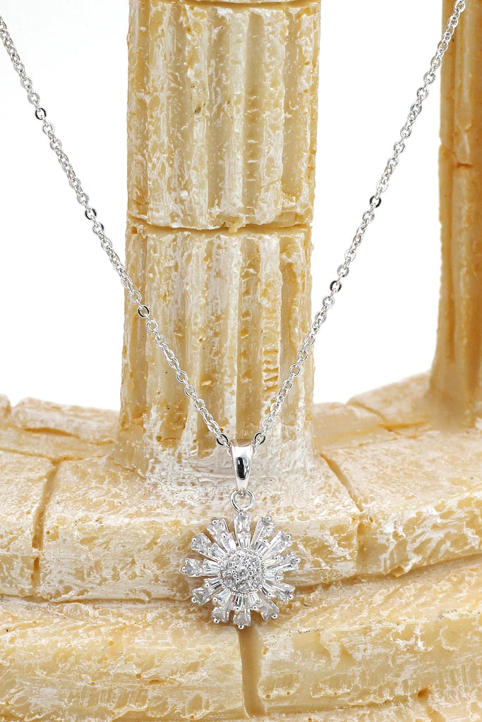 Small daisy crystal ring necklace set