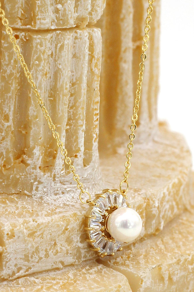 full crystal pearl necklace earring set