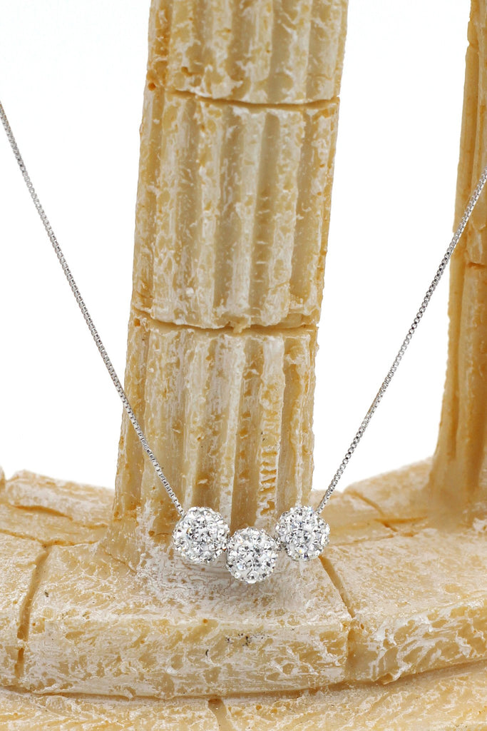 fashion crystal ball earrings necklace set